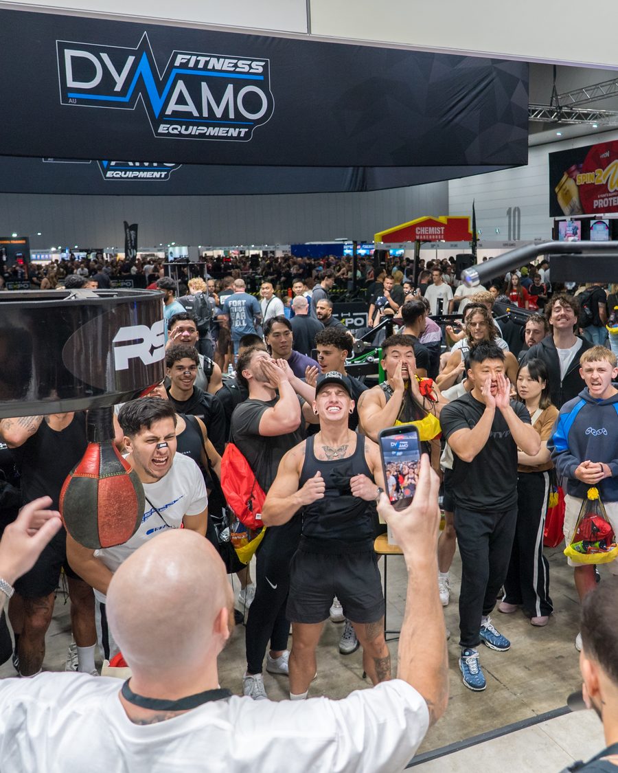Crowd gathered around the activation games